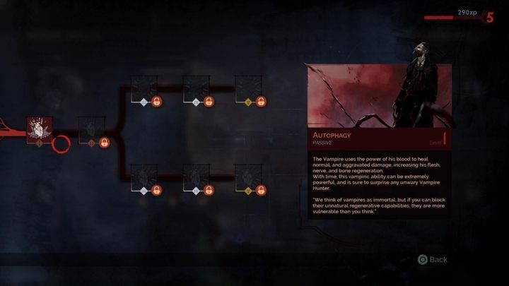 To jedna z lepszych umiejętności w grze - Jonathan gryzie siebie i poprzez wyssanie krwi leczy się - Vampyr: Porady na start - Vampyr - poradnik do gry