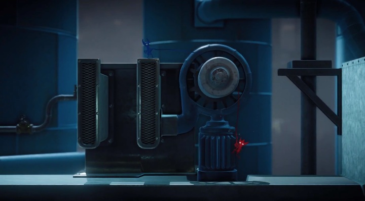 Na dachu trafisz również na wentylator - Poziom 5 - Is That All There, solucja Unravel 2 - Unravel 2 - poradnik do gry