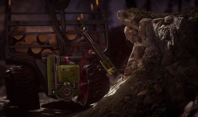 Kawałek dalej trafisz na samochód przewożący bale drewna - Poziom 6 - Ashes To Ashes, solucja Unravel 2 - Unravel 2 - poradnik do gry