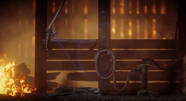 Idąc dalej trafisz na pompę wodną - Poziom 6 - Ashes To Ashes, solucja Unravel 2 - Unravel 2 - poradnik do gry