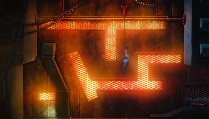 Twoim kolejnym zadaniem jest powolne rozluźnienie włóczki tak, aby czerwony mógł minąć pionowy panel - Jak zdobyć 5 sekret na poziomie Is That All There Is w Unravel 2? - Unravel 2 - poradnik do gry