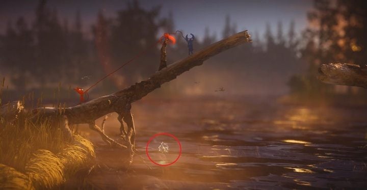 Czwarty sekret znajduje się na rzeką - Sekrety w Nightswimming poziom 4 Unravel 2 - Unravel 2 - poradnik do gry