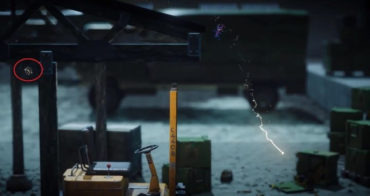 Ten sekret jest ukryty za wózkiem widłowym - Sekrety w Is That All There Is, poziom 5 Unravel 2 - Unravel 2 - poradnik do gry