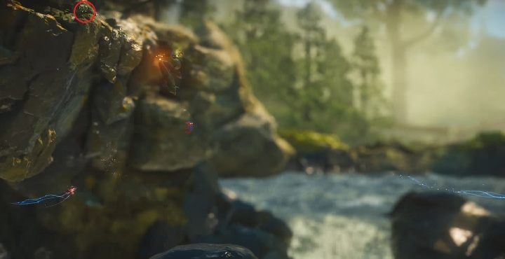 Na końcu wodospadu wskocz na skałę - Sekrety w At The Rapids, poziom 7 Unravel 2 - Unravel 2 - poradnik do gry