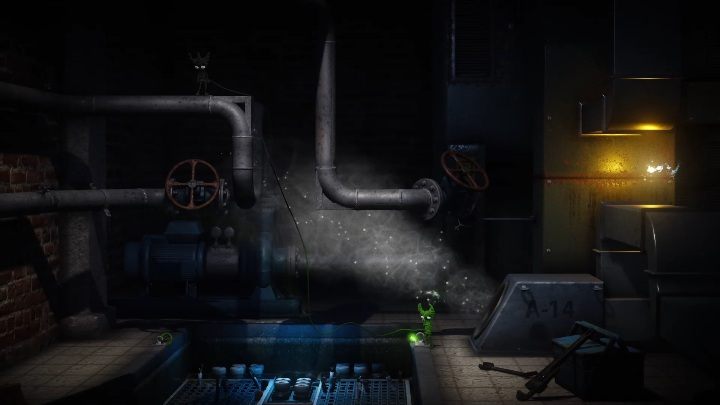 W kolejnej części budynku trafisz na pomieszczenie z rurami - Poziom 2 - Hideaway | Solucja - Unravel 2 - poradnik do gry