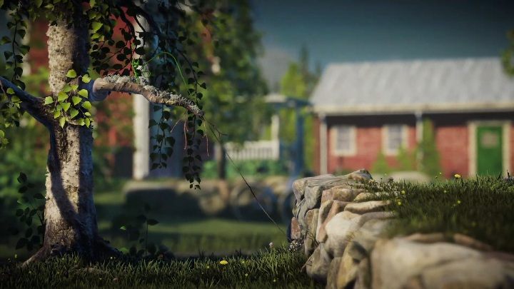 Na drugiej gałęzi rozłącz swoich bohaterów i jednego z nich spuść po włóczce - Poziom 3 - Little Frogs | Solucja - Unravel 2 - poradnik do gry