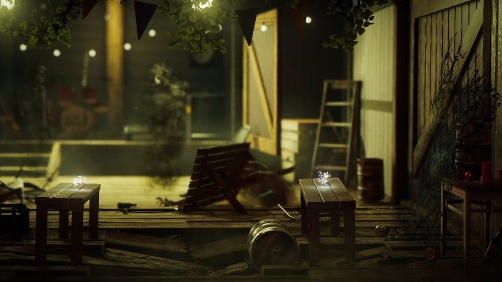 Po wyjściu z ogrodu trafisz do altany - Poziom 3 - Little Frogs | Solucja - Unravel 2 - poradnik do gry