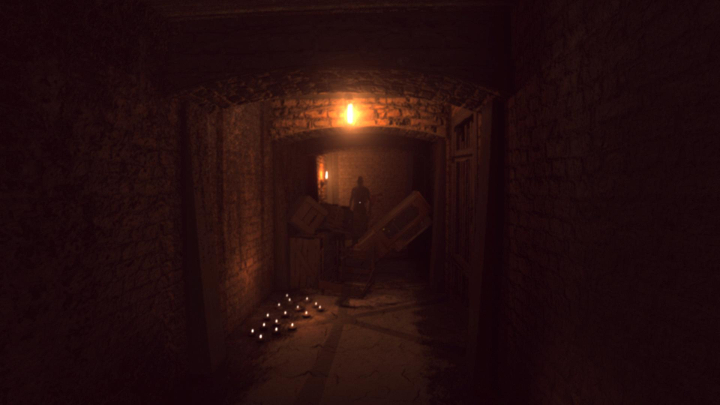 Otwórz cele i kieruj się w prawo, aż ujrzysz postać widoczną na powyższym obrazku - Prolog, więzienie - solucja Lust for Darkness - Lust for Darkness - poradnik do gry