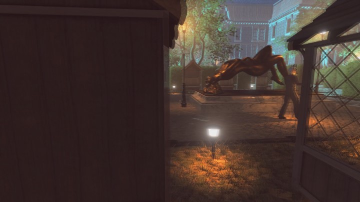 Trafisz do miejsca widocznego na powyższym obrazku - Ogród posiadłości Yelvertonów - solucja Lust for Darkness - Lust for Darkness - poradnik do gry