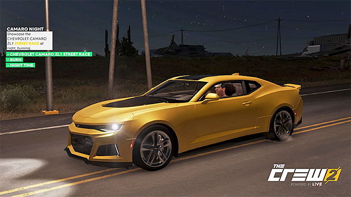 Opis: Pokaż się nocą za kółkiem Chevroleta Camaro ZL1 w wersji Street Race i spal gumy - Album - Street Racing | Zadań fotograficznych w The Crew 2 - The Crew 2 - poradnik do gry