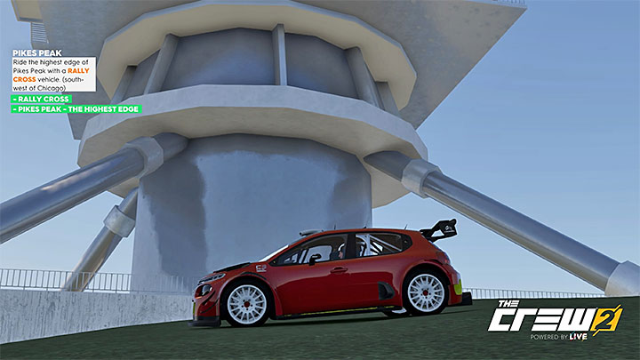 Opis: Przejedź najwyższą granią Pikes Peak (na południowy-zachód od Chicago) pojazdem typu Rally Cross - Album - Offroad | Zadań fotograficznych w The Crew 2 - The Crew 2 - poradnik do gry