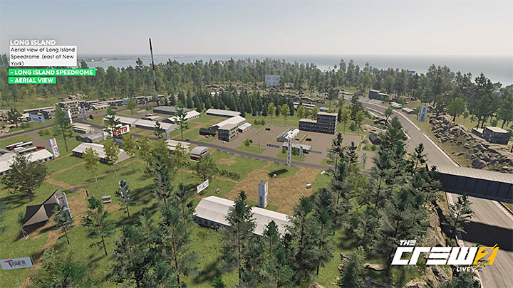 Opis: Widok z powietrza na tor Long Island (na wschód od Nowego Jorku) - Album - Pro Racing | Zadań fotograficznych w The Crew 2 - The Crew 2 - poradnik do gry