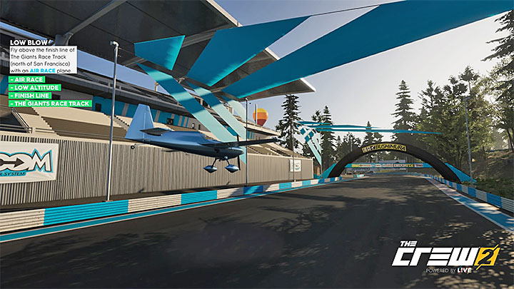 Opis: Przeleć nad linią mety toru The Giants (na północ od San Francisco) samolotem typu Air Race - Album - Pro Racing | Zadań fotograficznych w The Crew 2 - The Crew 2 - poradnik do gry