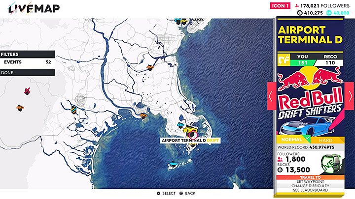 Drugie rekomendowane przez nas zawody to Airport Terminal D Drift - Zdobywanie fanów (xp), części i bucksów - poradnik grindowania w The Crew 2 - The Crew 2 - poradnik do gry