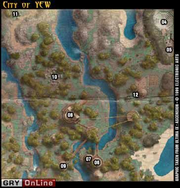 Aby dostać się do Yew musimy porozmawiać z Lordem Britishem który otwiera nam przejście poprzez tunel pod górami - Yew - Ultima IX: Ascension - poradnik do gry