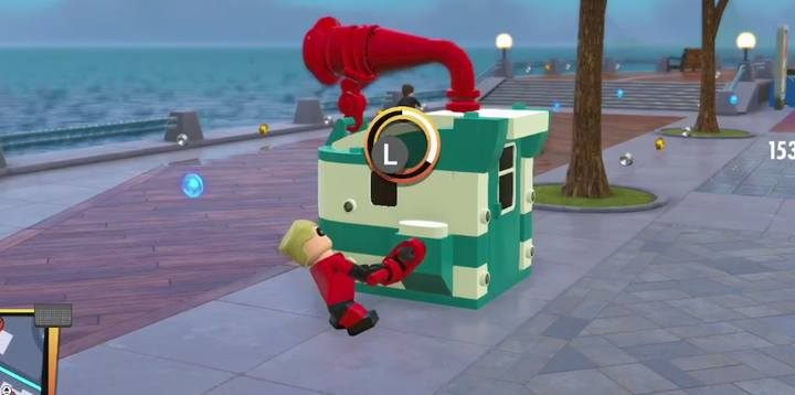 Aktywuj maszynę, która pozwoli zebrać ci złoty klocek - Dzielnica Bankowa| Wyzwania, sekrety i złote klocki w grze LEGO Iniemamocni - LEGO Iniemamocni - poradnik do gry