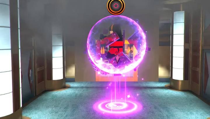 Korzystając z pola psionicznego zbierz wszystkie fioletowe klocki i ustaw je przed drzwiami - Poziom 6 - Zatarg ze Zniewalaczem | Opis przejścia LEGO Iniemamocni - LEGO Iniemamocni - poradnik do gry