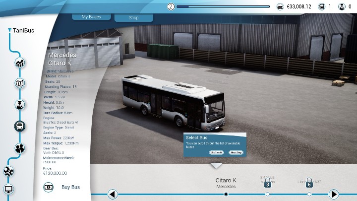 Pierwszym modelem autobusu dostępnym w grze jest Mercedes Citaro K - Modele autobusów, kupno i sprzedaż - Bus Simulator 18 - poradnik do gry