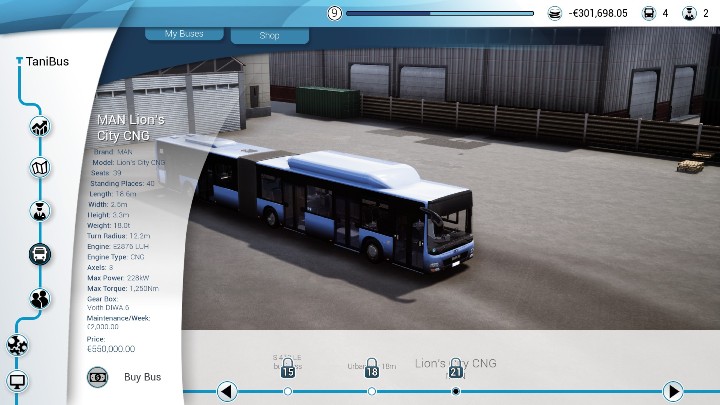 W tej samej cenie co poprzednik jest MAN Lions City CNG - Modele autobusów, kupno i sprzedaż - Bus Simulator 18 - poradnik do gry