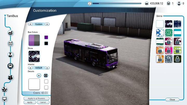 Skiny do autobusów odblokują się do 3 poziomy - Malowanie i zdobienie autobusu w Bus Simulator 18 - Bus Simulator 18 - poradnik do gry