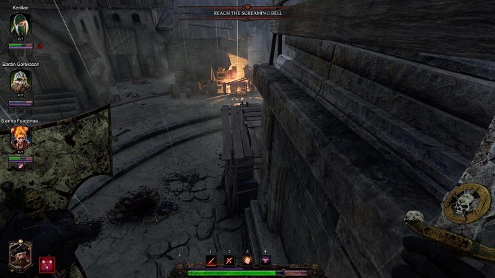 Następnie skocz na drewnianą belkę - Grymuary w akcie II gry Warhammer Vermintide 2 - Warhammer Vermintide 2 - poradnik do gry