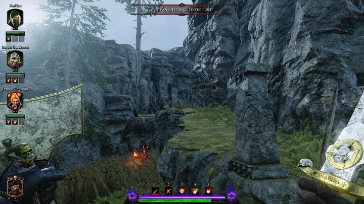 Ujrzysz ścieżkę widoczną na obrazku - kieruj się nią - Grymuary w akcie II gry Warhammer Vermintide 2 - Warhammer Vermintide 2 - poradnik do gry