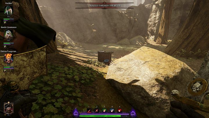 Po wyjściu z drzewa skręć w prawo - w zniszczonej skrzyni odnajdziesz tom - Tomy w akcie II gry Warhammer Vermintide 2 - Warhammer Vermintide 2 - poradnik do gry