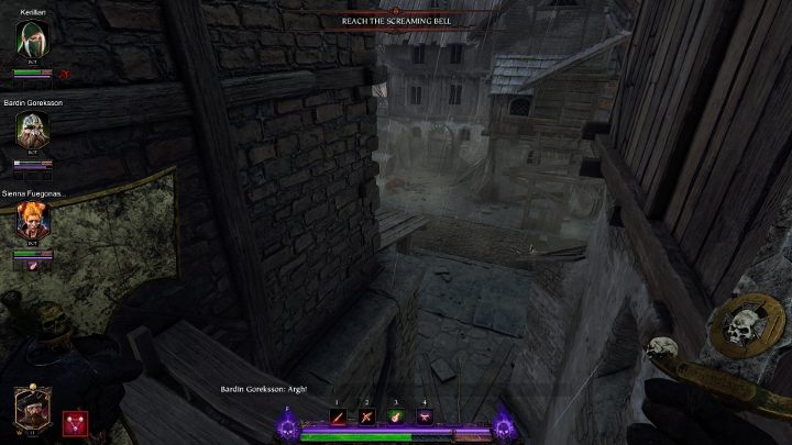 Następnie przeskocz na wystający murek, a dalej na kolejną platformę - Tomy w akcie II gry Warhammer Vermintide 2 - Warhammer Vermintide 2 - poradnik do gry