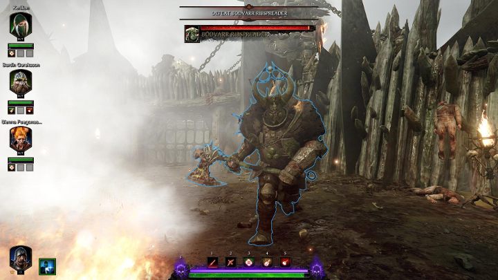 Bodvarr Ribspreader to boss występujący w końcowej części misji Obóz wojenny (czyli w ostatniej misji trzeciego aktu) w grze Warhammer: Vermintide 2 - Bodvarr Ribspreader | Boss z gry Warhammer Vermintide 2 - Warhammer Vermintide 2 - poradnik do gry