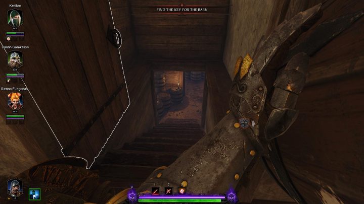 W środku zabierz beczkę z prochem i zejdź do piwnicy - Grymuary w akcie III gry Warhammer Vermintide 2 - Warhammer Vermintide 2 - poradnik do gry