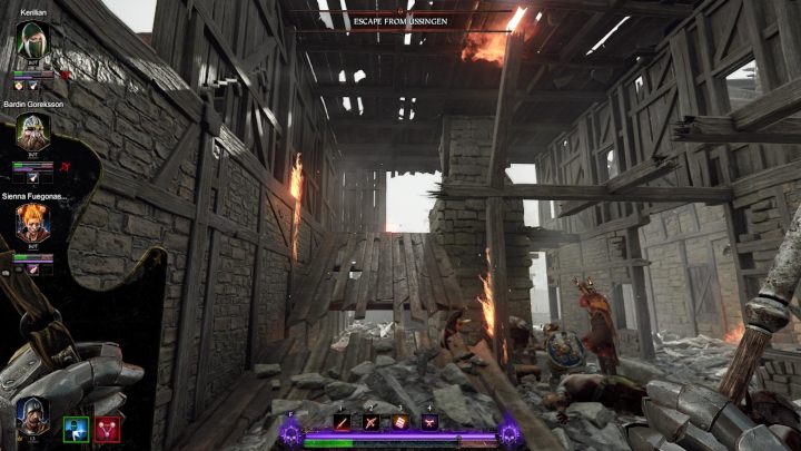 W środku skorzystaj ze zniszczonego mostu, aby dostać wejść wyżej - Tomy w akcie III gry Warhammer Vermintide 2 - Warhammer Vermintide 2 - poradnik do gry