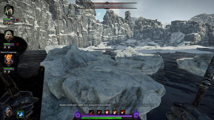 Trzymaj się krawędzi skały, a następnie przeskocz na kolejną skałę - Tomy w akcie III gry Warhammer Vermintide 2 - Warhammer Vermintide 2 - poradnik do gry