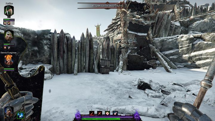 Kieruj się zgodnie z dostępną drogą, aż trafisz na palisadę z kilkoma skrzyniami - Tomy w akcie III gry Warhammer Vermintide 2 - Warhammer Vermintide 2 - poradnik do gry