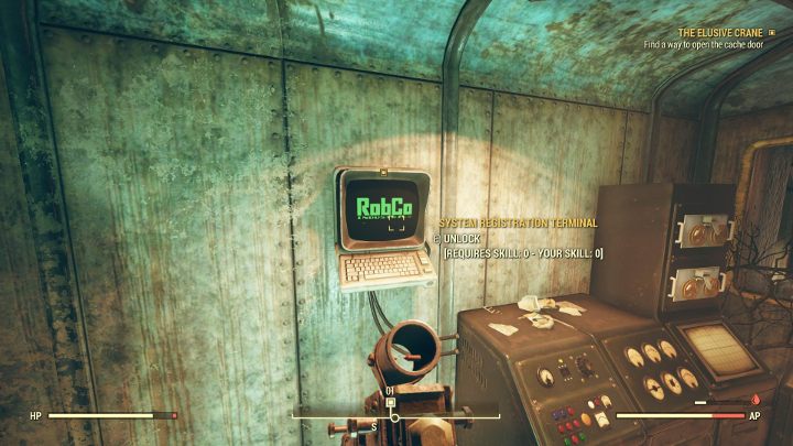 Musisz udać się do komputera w sąsiednim pomieszczeniu. - Fallout 76 Wastelanders: Nieuchwytny Crane (The Elusive Crane) solucja - Fallout 76 - poradnik do gry