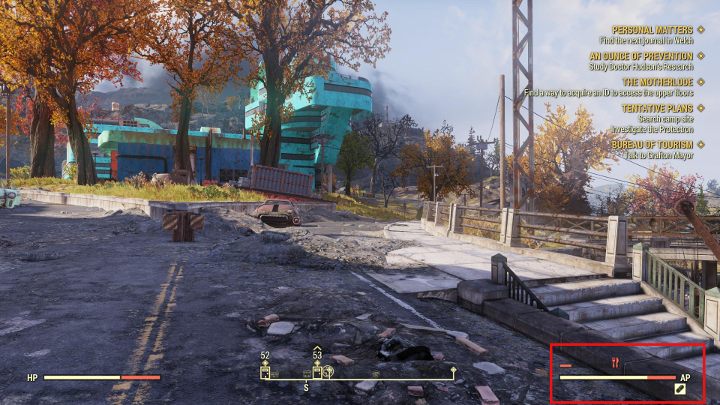 Głód i pragnienie znacząco obniżają Punkty Akcji. - Punkty akcji w Fallout 76 - Fallout 76 - poradnik do gry