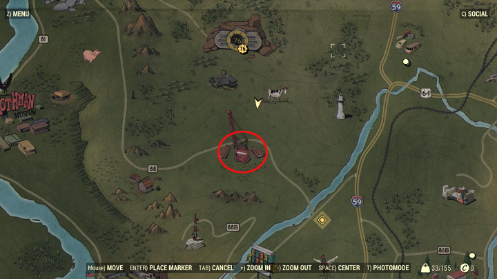 Tartak Gilman jest położony w okolicach Krypty 76. - Dobra broń na start w Fallout 76 - Fallout 76 - poradnik do gry