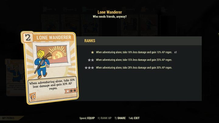 W Fallout 76 istnieje perk, który działa tylko dla samotnie podróżujących graczy. - Czy w Fallout 76 można grać samemu? - Fallout 76 - poradnik do gry