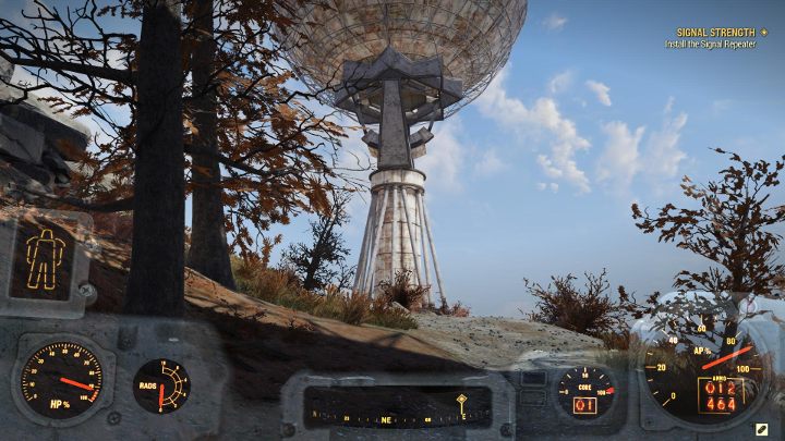 Gdy dotrzesz na miejsce odszukaj antenę widoczną na powyższym obrazku - Siła Sygnału - Solucja do Fallout 76 - Fallout 76 - poradnik do gry