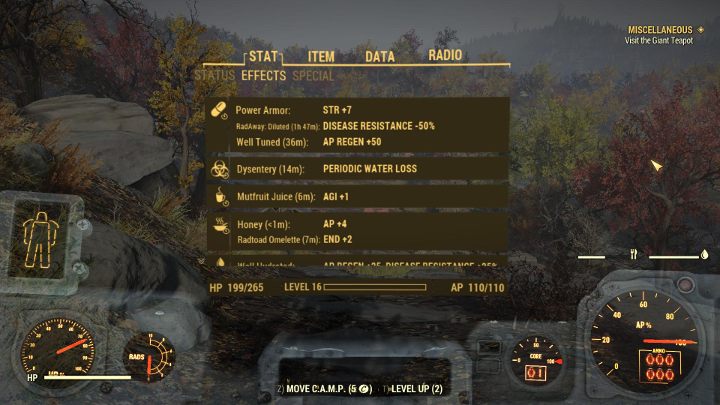 Czerwonka co jakiś czas uszczupla pasek pragnienia. - Jak działają choroby w Fallout 76? - Fallout 76 - poradnik do gry