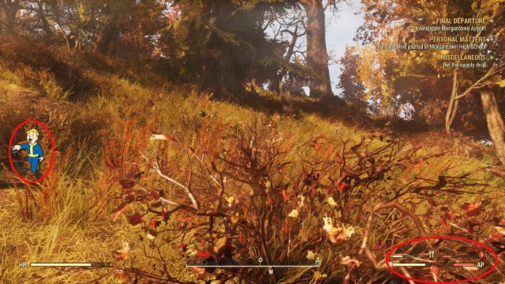 Zwracaj uwagę czy wskaźniki głodu i pragnienia nie są czerwone. - Porady na start - Fallout 76 - Fallout 76 - poradnik do gry