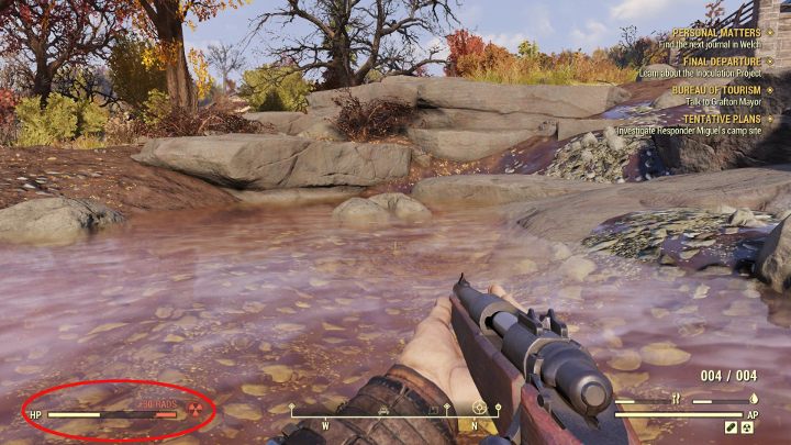 Promieniowanie zajmuje część paska zdrowia. - Jak radzić sobie z promieniowaniem w Fallout 76? - Fallout 76 - poradnik do gry