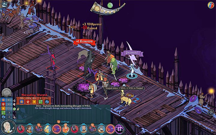 W trakcie tej oraz ewentualnych kolejnych wizyt w mieście możesz odwiedzić targowisko i siedzibę bohaterów (awansowanie ich do wyższych rang, przydzielenie im artefaktów itp - Rozdział 21 | Opis przejścia gry The Banner Saga 3 - The Banner Saga 3 - poradnik do gry