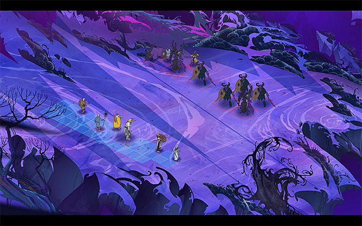 Niedługo po rozpoczęciu rozdziału dowiesz się od Folki o tym, że członkowie grupy potrzebują odpoczynku - Rozdział 19 | Opis przejścia gry The Banner Saga 3 - The Banner Saga 3 - poradnik do gry