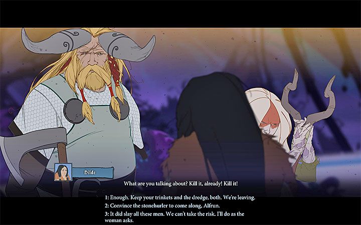 Drużyna dotrze wkrótce do boskiego kamienia Denglr, przy którym zatrzyma się - Rozdział 19 | Opis przejścia gry The Banner Saga 3 - The Banner Saga 3 - poradnik do gry