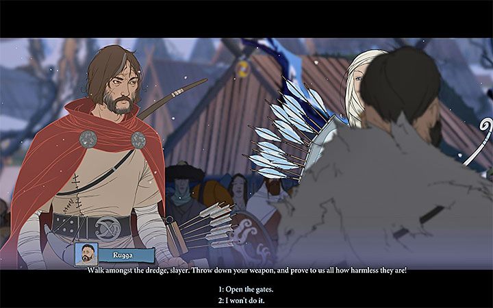 Niezależnie od takie jakie wydarzenia załączały się w drodze do bramy oraz już po zbliżeniu się do niej kolejna scena jest odgórnie narzucona - Rozdział 20 | Opis przejścia gry The Banner Saga 3 - The Banner Saga 3 - poradnik do gry