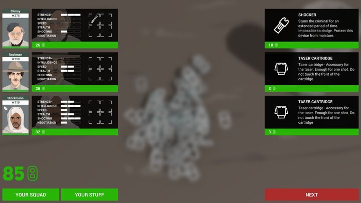 Menu wydawania zawleczek, pojawiający się po zakończeniu każdego dnia. - Zawleczki i pieniądze w grze This is the Police 2 - This is the Police 2 - poradnik do gry