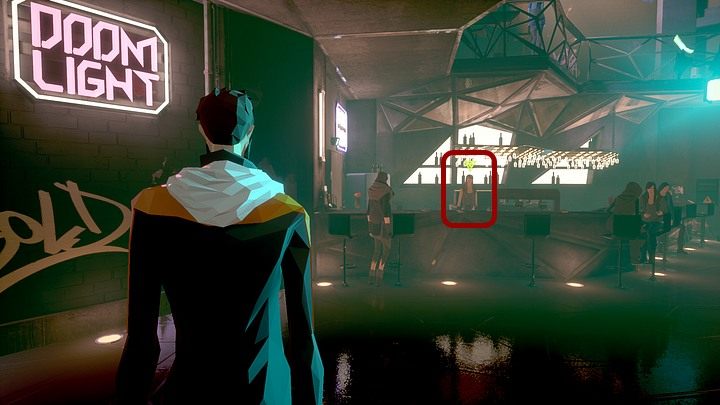 Tak dotrzesz na parkiet, gdzie podejdź do rezydującej za kontuarem (prawie na wprost zejścia) barmanki Louisy, o której wspomniała Mina, i zapytaj ją o Kosowskiego - Poniedziałek, 13 stycznia 2048 roku, Berlin, Sektor 36, Doomsday | State of Mind - State of Mind - poradnik do gry