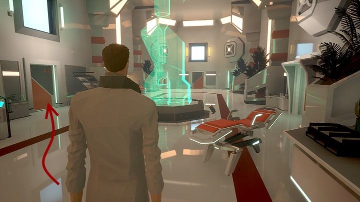 Skieruj się zatem do drzwi po prawej oznaczonych nr A01, przejdź przez nie, a dalej przez drzwi oznaczone nr L2 (na lewo od seledynowej holograficznej rzeźby w centrum) - Środa, City5, Union Park, Kurtz Recreation Center | State of Mind - State of Mind - poradnik do gry