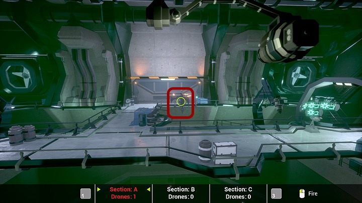 Rozpocznie się minigierka, w której musisz osłaniać uciekające zbuntowane androidy, by te mogły bezpiecznie przebiec z lewej strony na prawą - Środa, 1 stycznia 2048 roku, Long Island, Robotics Lab, sekcja przechowywania - State of Mind - poradnik do gry