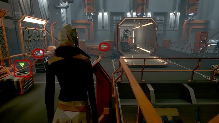 Przy drugim z niskiej szafeczki, czy też pojemnika, weź zwój kabla - Czwartek, Montauk, Long Island, Robotics Lab | State of Mind - State of Mind - poradnik do gry